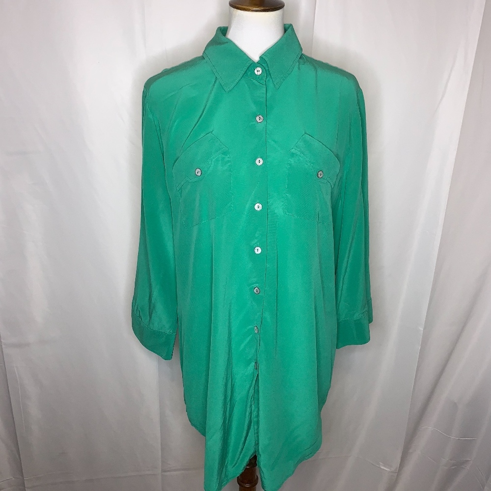 Soft Surroundings 100% Silk Button Down Tunic